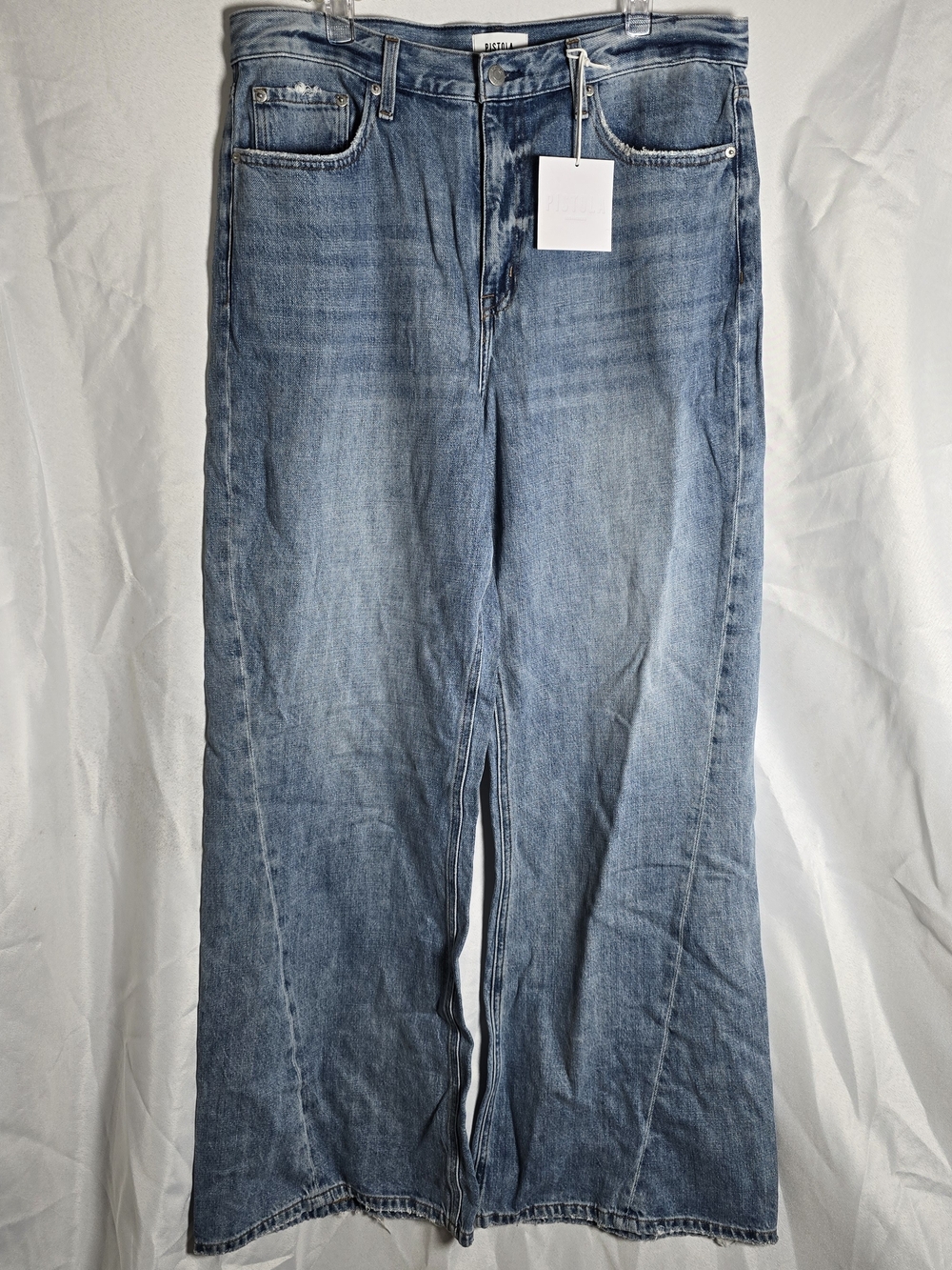 NWT Pistola Ruby Light Blue High Rise Palazzo Wide-Leg Jeans, 32 - Picture 3 of 10